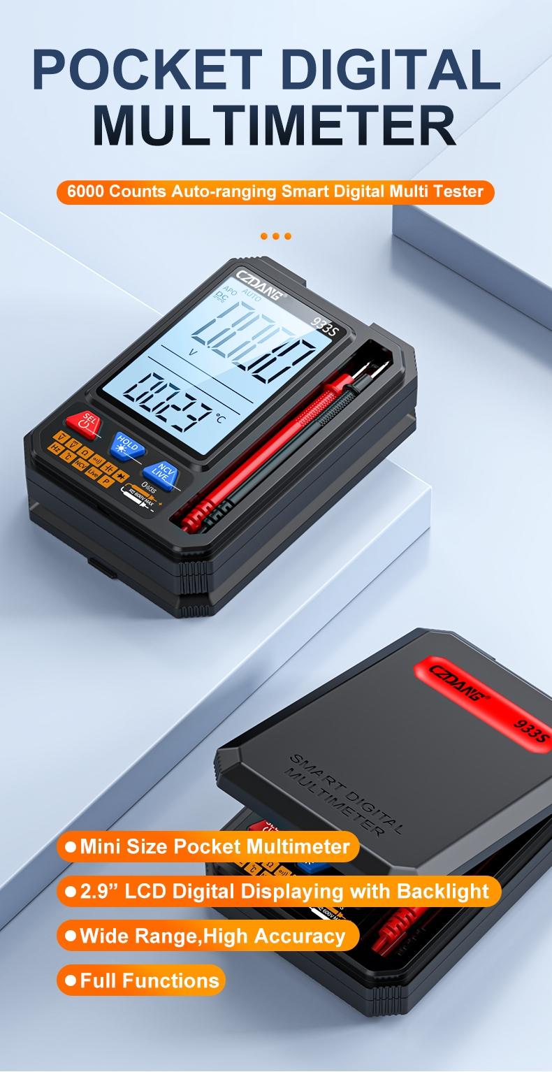 Mini Digital Multimeter with Voice Function, Measures Dc/ac Voltage Resistance Capacitance Diode Continuity, Multi-Function Tester