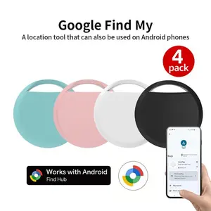 4-Pack Android Tracker Tags, Google Certified Smart Bluetooth-compatible Tracker, Find HUB APP Compatible, Real-Time Positioning, Key Finder, Luggage Tag