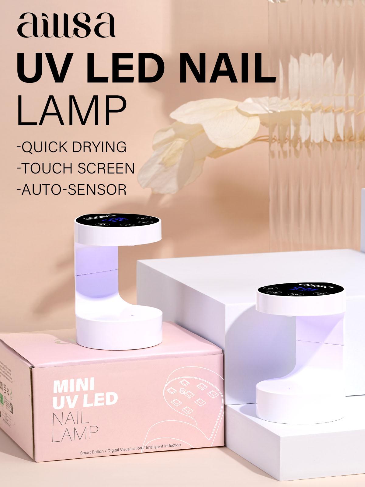 AILLSA Upgraded Mini UV Light with Auto Sensor, Rechargeable LED Flash Cure UV Lamp, 4 Timers Setting Nail Light for Nail Extension/Nail Polish, Portable USB Nail Dryer for Home&Salon Use Nail Art Nail Care nail light Cutics Manicure