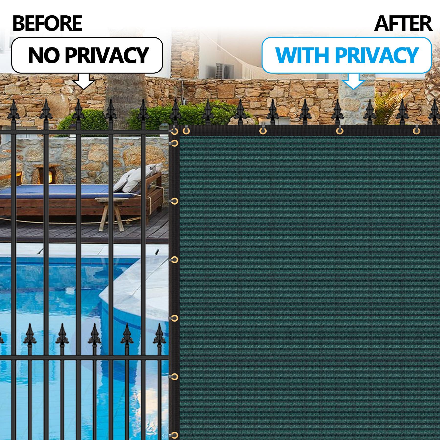 ZENY 6x50FT Heavy Duty Privacy Fence Screen Green Windscreen Shade Cover for Outdoor Wall Garden Pool