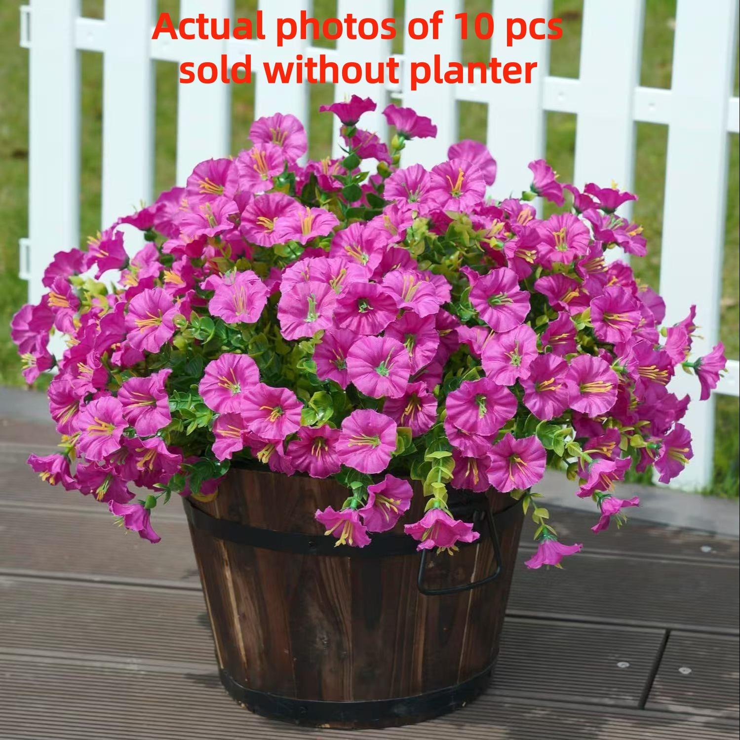 Artificial Potted Plant, 10pcs Faux Flower with UV Protective Function, Decorative Flower for Outdoor Home Flowerpot Porch Terrace Decoration #GLOBAL PICKS