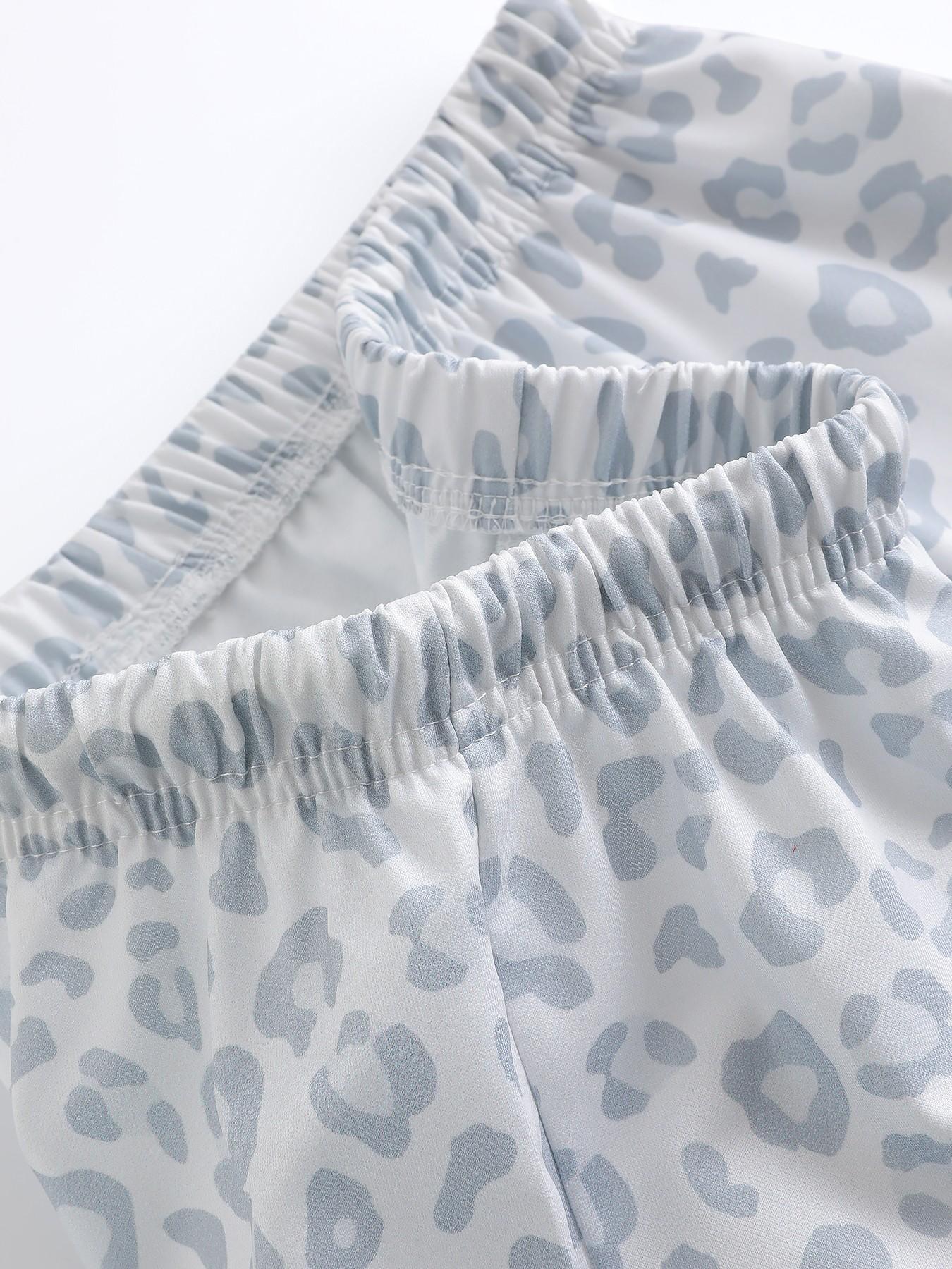 Women's Leopard Print Loose Long Pants, Casual Fashion, Drawstring Waist, All Seasons, Wide Leg, Perfect for Spring Summer Fall, Casual Lounge Pants