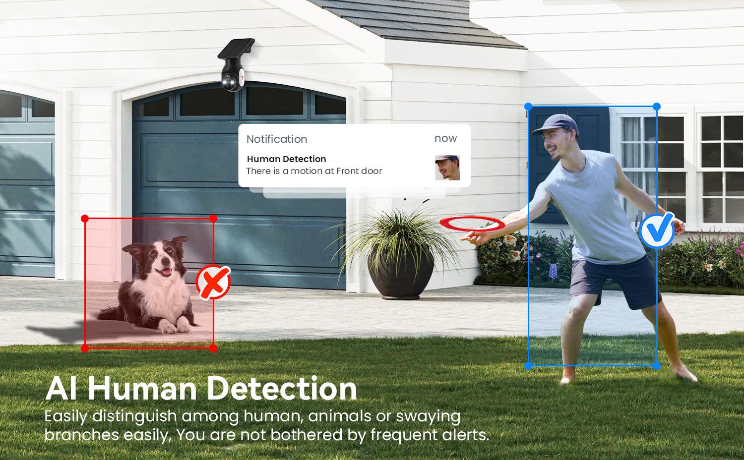 Security Camera Wireless Outdoor with Solar Panel, 355° Pan/Til, Battery Powered, AI Human Detection, 2-Way Talk, Color Night Vision, Cloud Storage, 2.4G WiFi Only, Indoor Outdoor Serveillance Bullet IP Cam, Wireless Security Cameras #GLOBAL PICKS