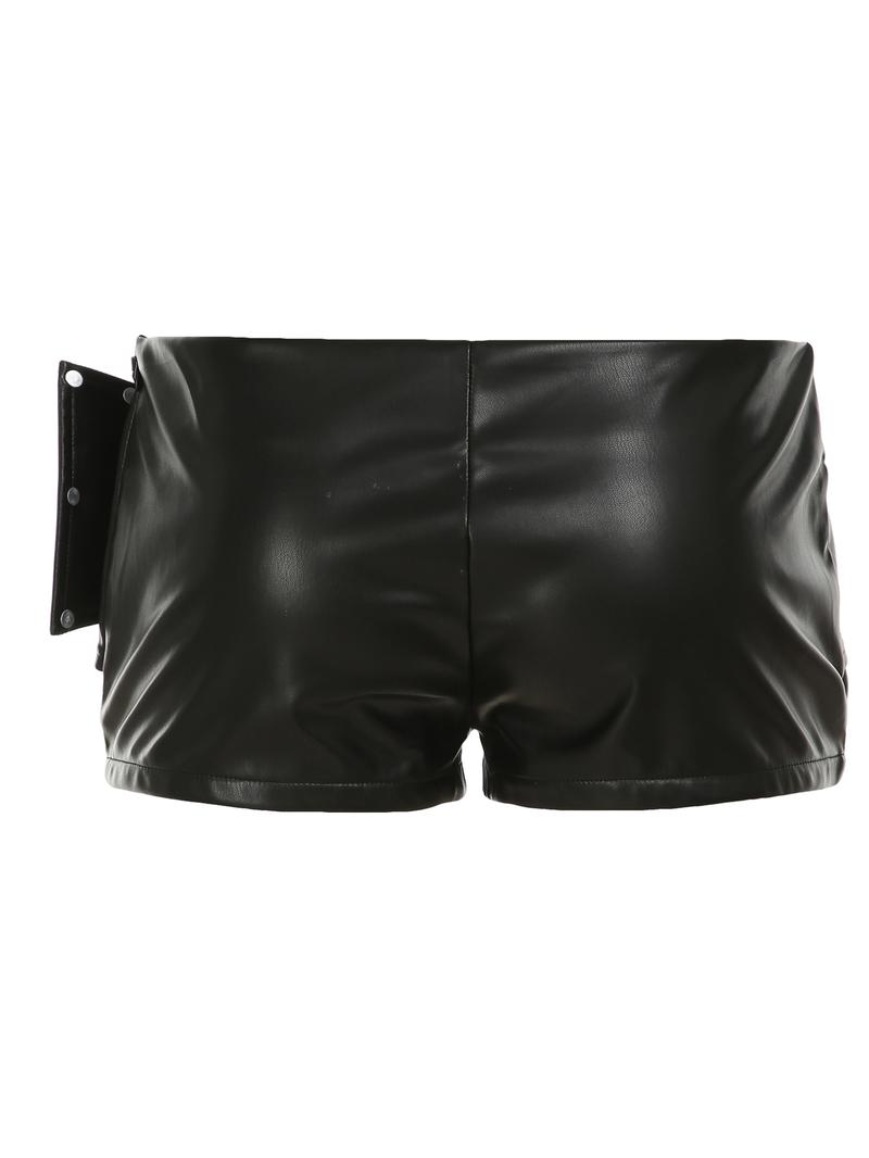 Women's Faux Leather Shorts, Low Waist Slim Fit Sexy Street Style Party Fashion, Summer Casual Wear, Comfortable and Stylish Design, Casual Skinny Shorts