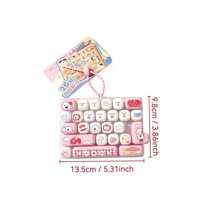 26-Key Stress Relief Keyboard Keychain, Fun Practical Key Ring for Parties, Office and Home Use, Perfect Gift Accessory