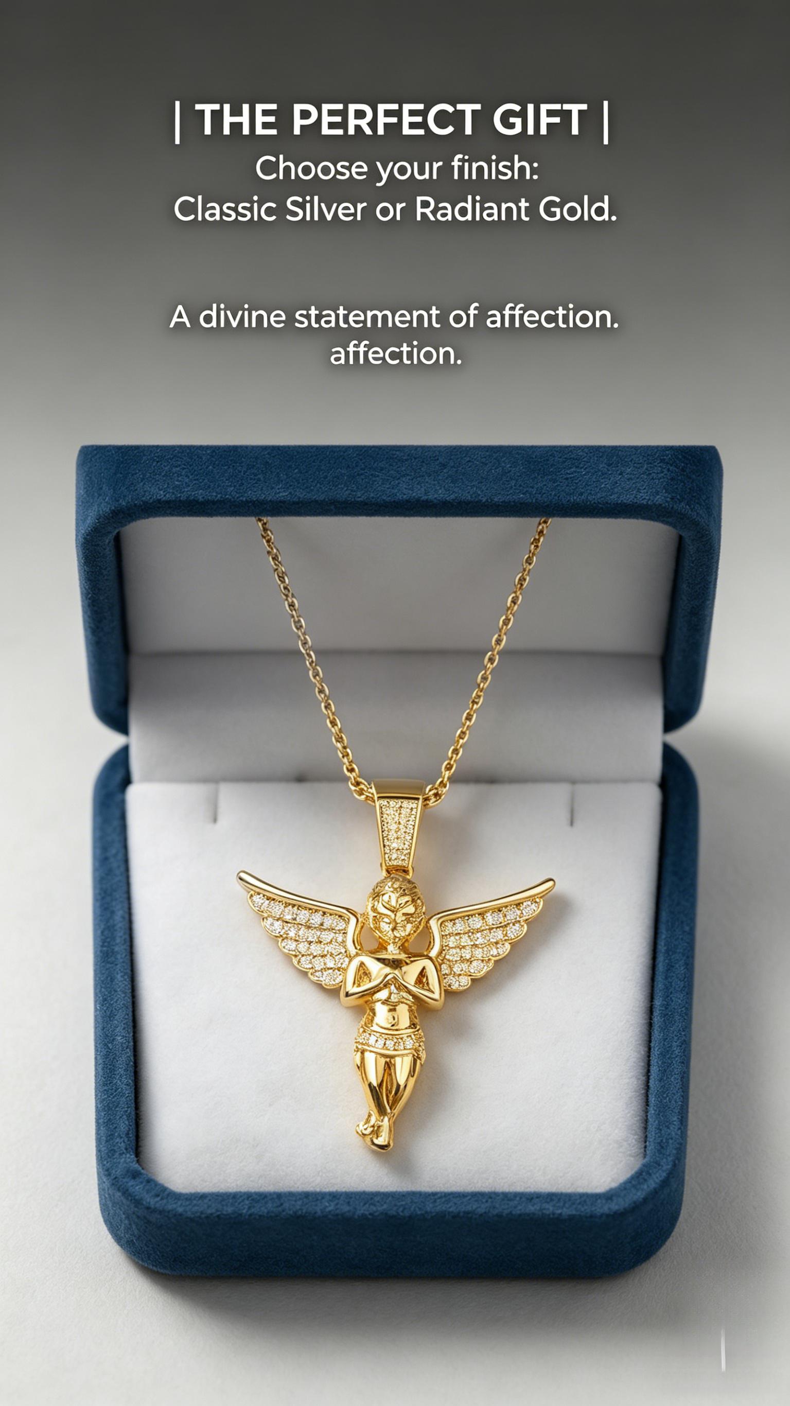 Premium Angel Pendant Necklace, Durable Alloy Construction for Daily Use