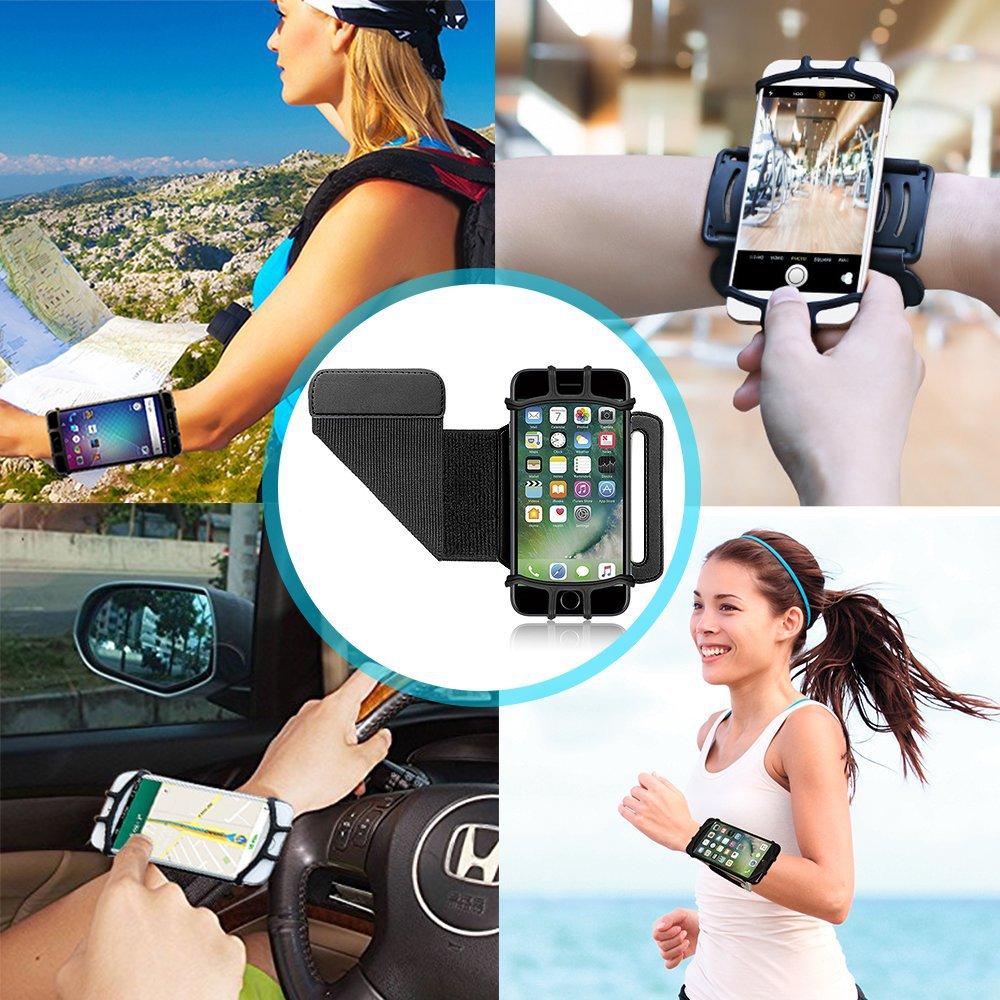 360° Rotating Sports Armband Phone Holder, Hands Free Wrist Mount for Running, Fitness & Delivery Work
