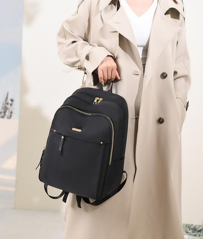 Unisex Plain Large Capacity Backpack for Women, Water-Resistant Oxford Cloth School Backpack, Multi-Pockets, Adjustable Padded Straps, Lightweight Durable All-Match Daypack for Travel & Outdoor Activities
