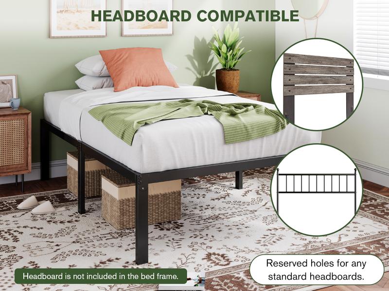 MUTICOR Basic Metal Bed Frame with 14in/18in High Under Bed Platform Storage Space,Heavy Duty Steel Slats Support Bed Base,No Box Spring Needed,Twin Bed Frame,Queen Bed Frame#TikTokShopBlackFriday #ChristmasGifts