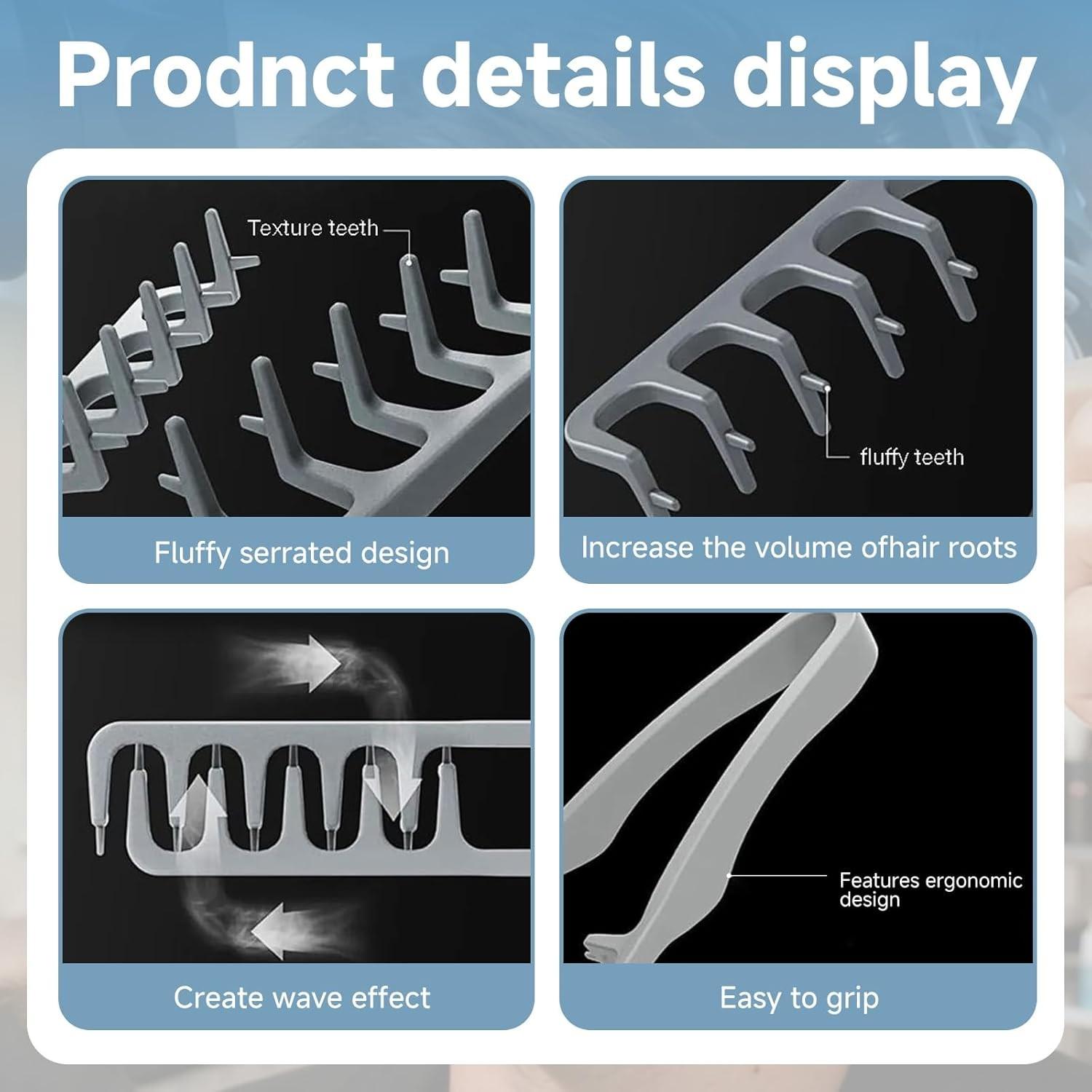 2-Pack New Abs Volumizing Hair Comb, Unisex Hair Parting Cover, Bangs Styling Brush, High Forehead Tool, Perfect for Men and Women