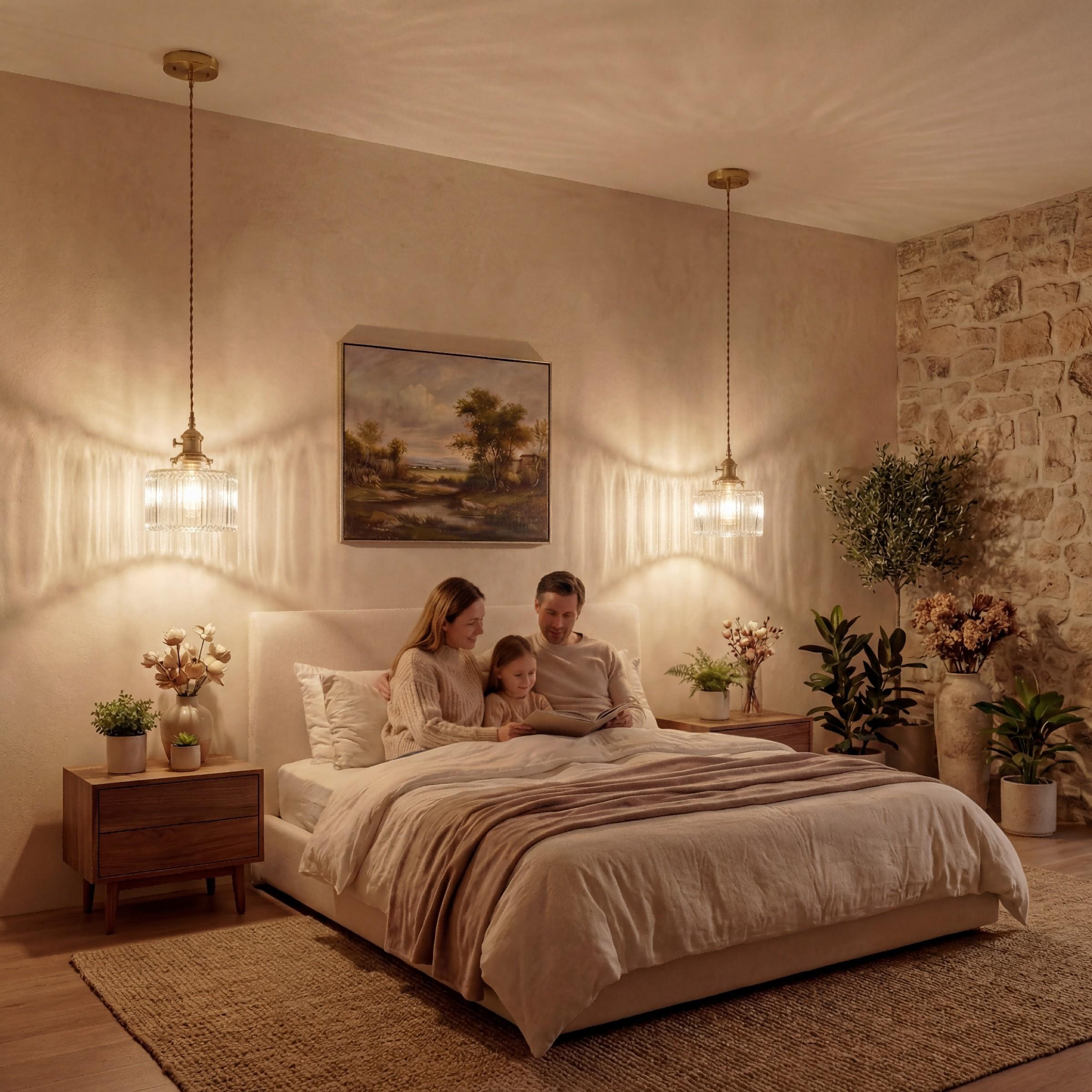 1pc Crystal Chandelier, Modern Adjustable Height Hanging Bedside Lamp, Farmhouse Glass Shade, Suitable for Dining Room Bedroom Kitchen Bar(E27x1 Base, Not Included)