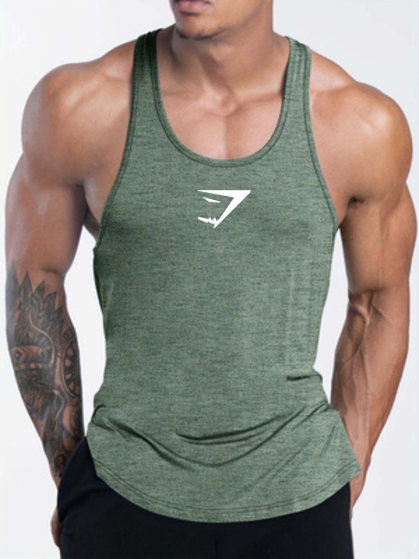 Viral Athletic Stringer Tank Top | Quick Dry Curved Hem Fitness Vest | TikTok Trendy Gym Outfit for Guys
