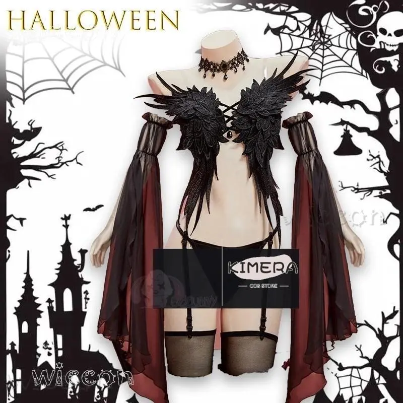disfraz ADark Fallen Angel Gothic Dark Cosplay Costume Halloween Anime Outfit Full Set Halloween fantasia disfraces adulto