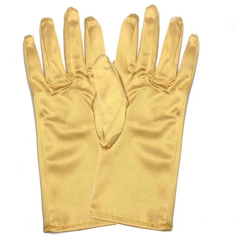 Women Gloves Satin Soft Female Thin Solid Color Ceremonial Performance Dance Breathable Driving Gloves Cosplay Elasticity