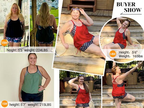 Holipick Flamingo Two Piece Plus Size Tankini Swimsuits for Women Tummy Control Bathing Suit Blouson Tankini Top with Boy Shorts Holipick Flamingo Two Piece Plus Size Tankini Swimsuits for Women Tummy Control Bathing Suit Blouson Tankini Top with Boy Shorts