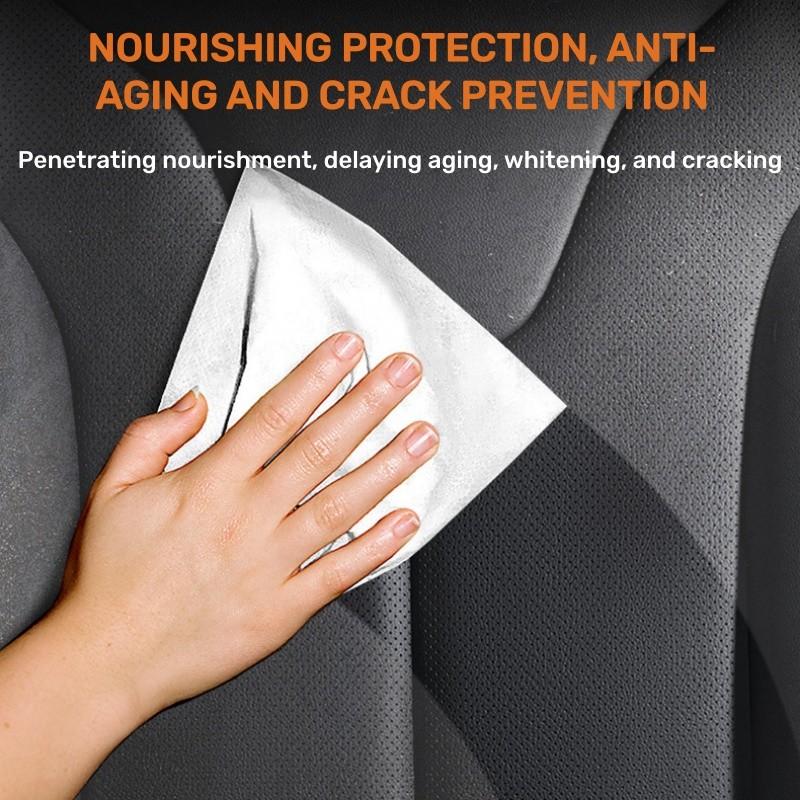 Car Wet Wipes, Car Interior Wipes for Seat, Dashboard, Door Decor, Sofa, Bag, Moisturizing Care Cloth, Leather Care, 90 Wipes, Automotive Accessories