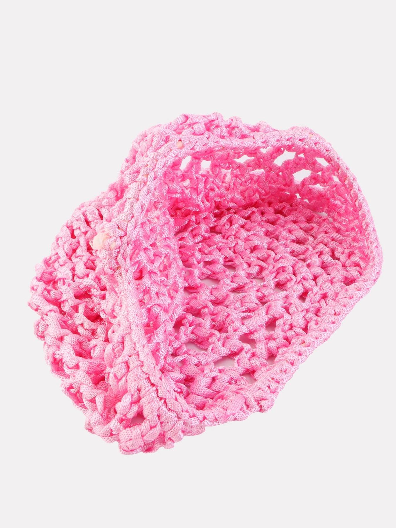 Solid Color Crochet Elastic Hair Band, Hollow Out Design Hair Net, Baby Pink, Hair Salon Tools & Accessories for Women & Girls