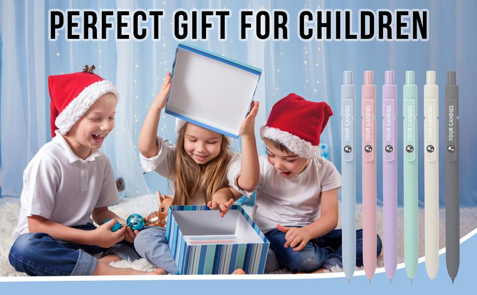 Fourcandies Gel Pens, 6/10/11/12pcs 0.5mm Fine Point Black Ink Pens, Smooth Writing Pens for Journaling, Nurse Aesthetic Cute Pens, School Office Home Supplies, Gifts for Women and Men (6Pcs Morandi-Black Ink)