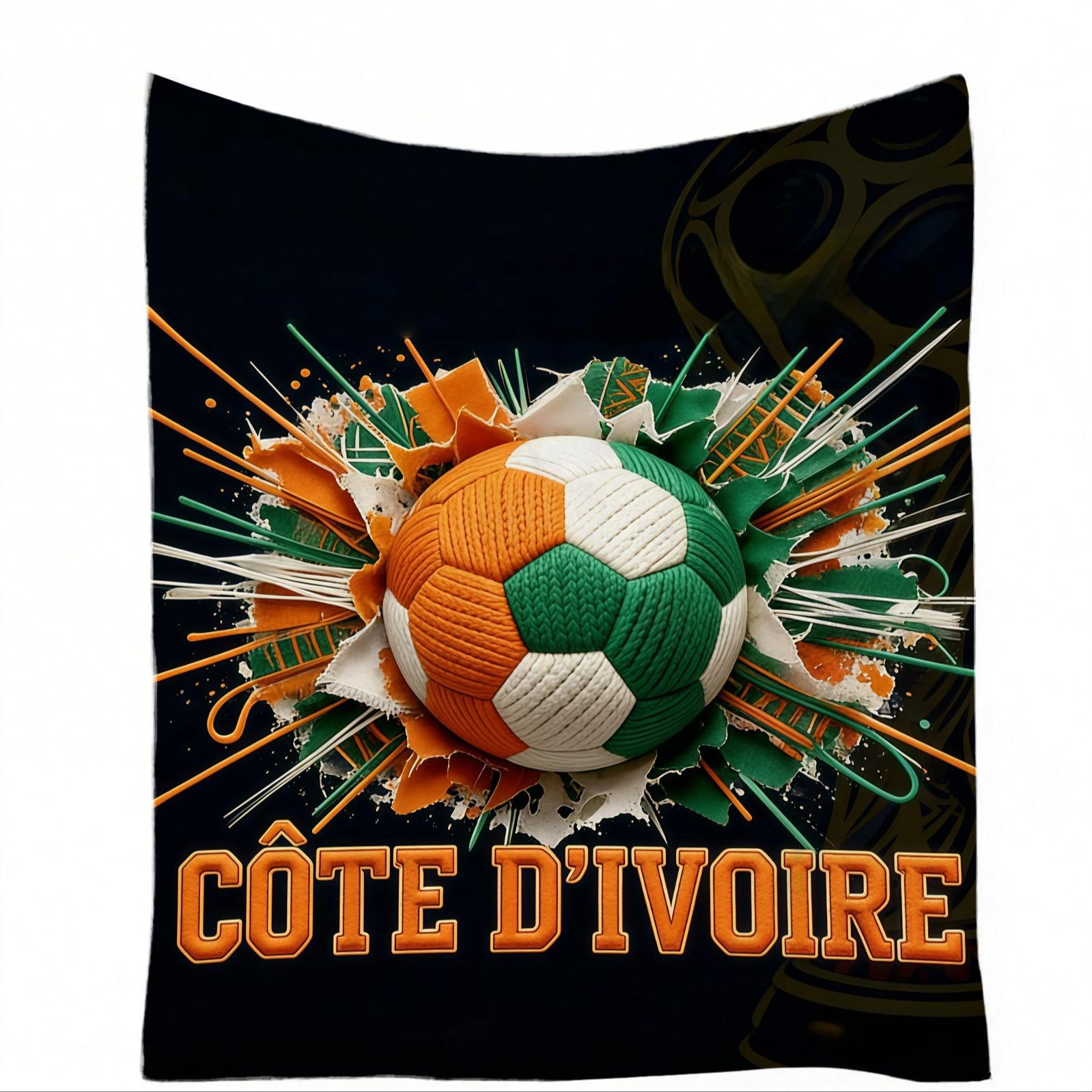 World Cup National Theme Football Decor Blanket, Sofa Cover, Nap Blanket, Air Conditioning Blanket, Perfect for World Cup Parties, Sports Bars, Outdoor Camping