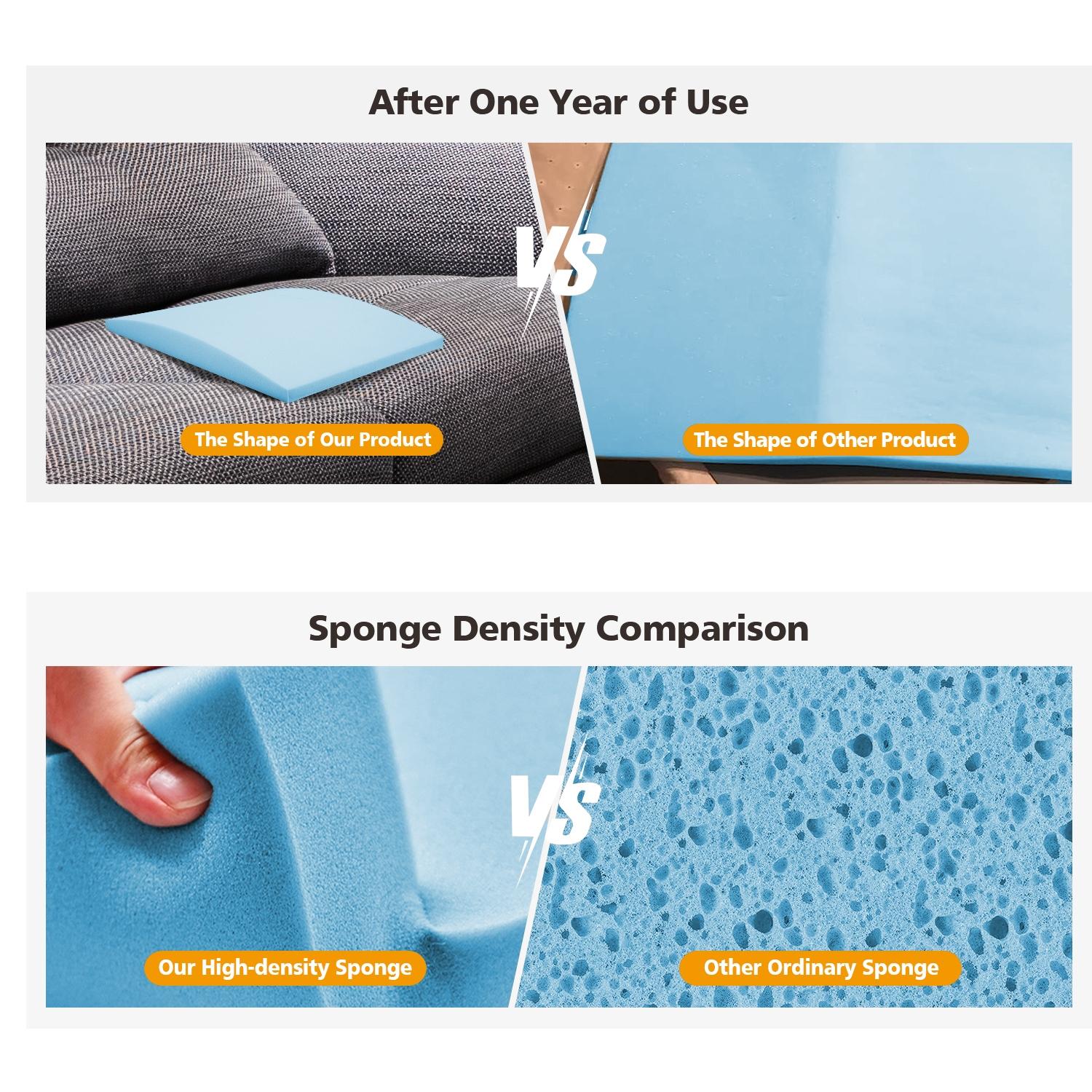 Blue high-density foam sofa support cushion, Durable Cushions, insertable high resilience sofa cushion, repair sofa depression to improve comfort, size is 20"X20"x2"