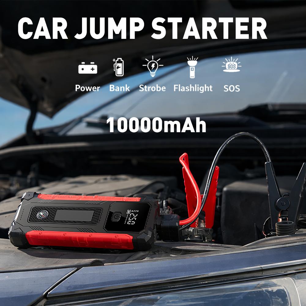 10000mAh Jump Starter: Starts Any Car in Seconds—No Need to Beg for Help!Never Get Stuck Again! 10000mAh Portable Jump Starter—Your Car’s Lifesaver