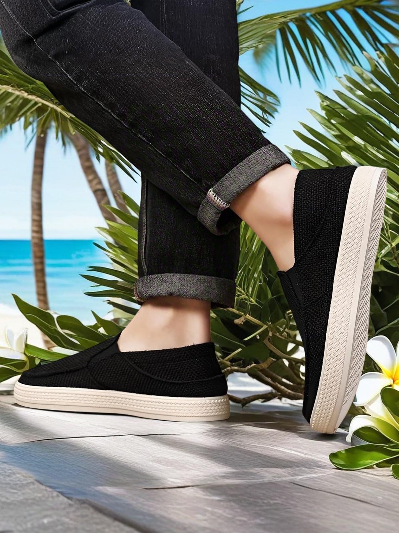 Men's Sport Shoes, Slip-On Running Shoes, Breathable Fitness Basketball Shoes, Lightweight Comfort Tennis Shoes, Easy Wear Athletic Footwear