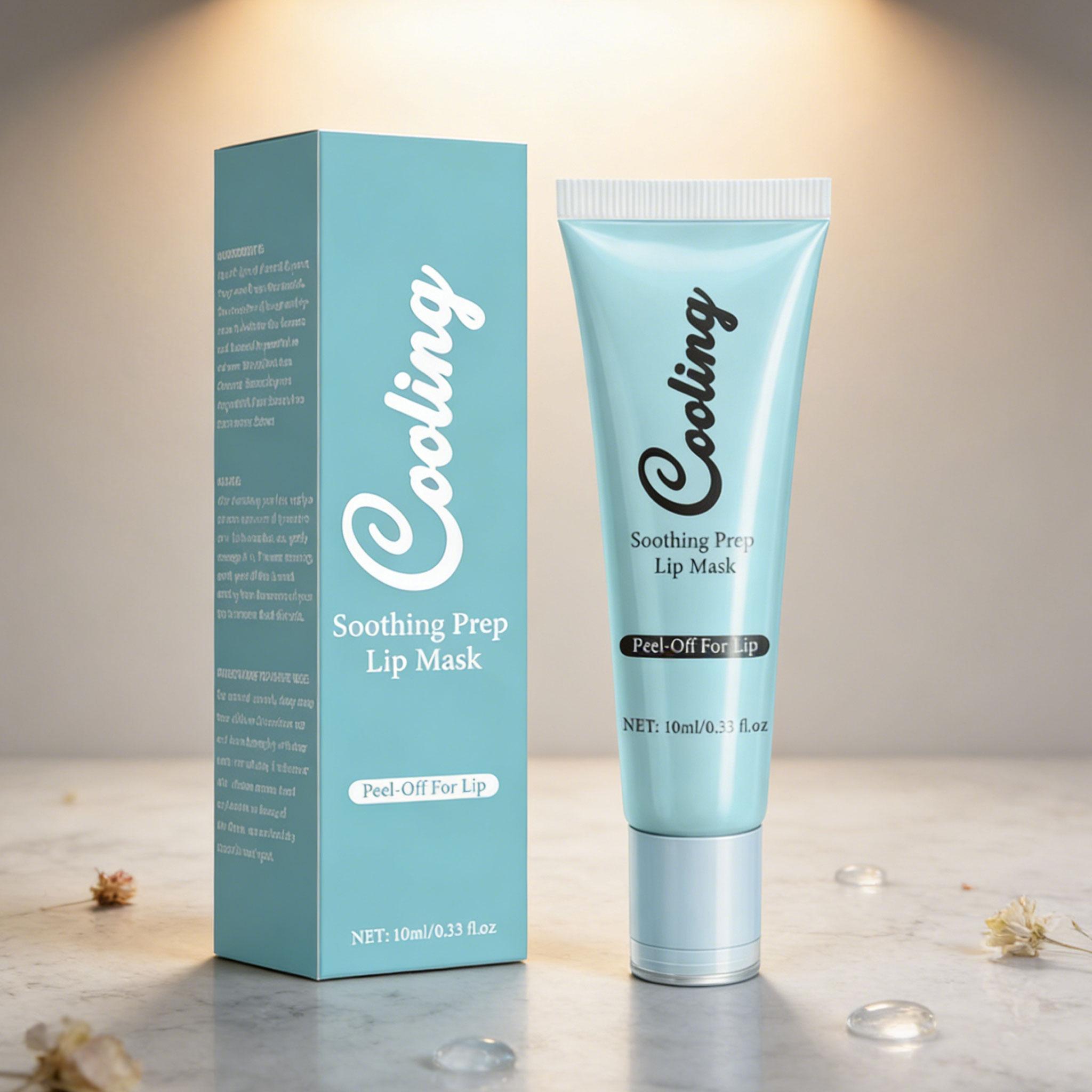 Soothing Prep Lip Mask, Cooling Peel Off Lip Mask, Hydrating Lip Mask For A Softer & Smoother Pout, Infused With Hyaluronic Acid, Non-Sticky, Vegan & Cruelty-Free​, Gentle Exfoliator for Lips, Hygienic & Easy Application, Daily Lip Care, 0.33 fl.oz