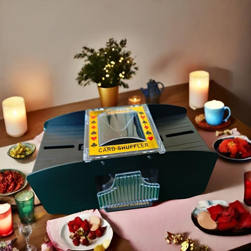 Battery-Powered Poker and Game Card Shuffler with Transparent Window, Perfect for Family Game Nights and Card Enthusiasts, Compact Design, Durable Structure, Card Shuffler, Poker Shuffler, Card Game Shuffler, Card Machine, Long-Lasting Shuffler