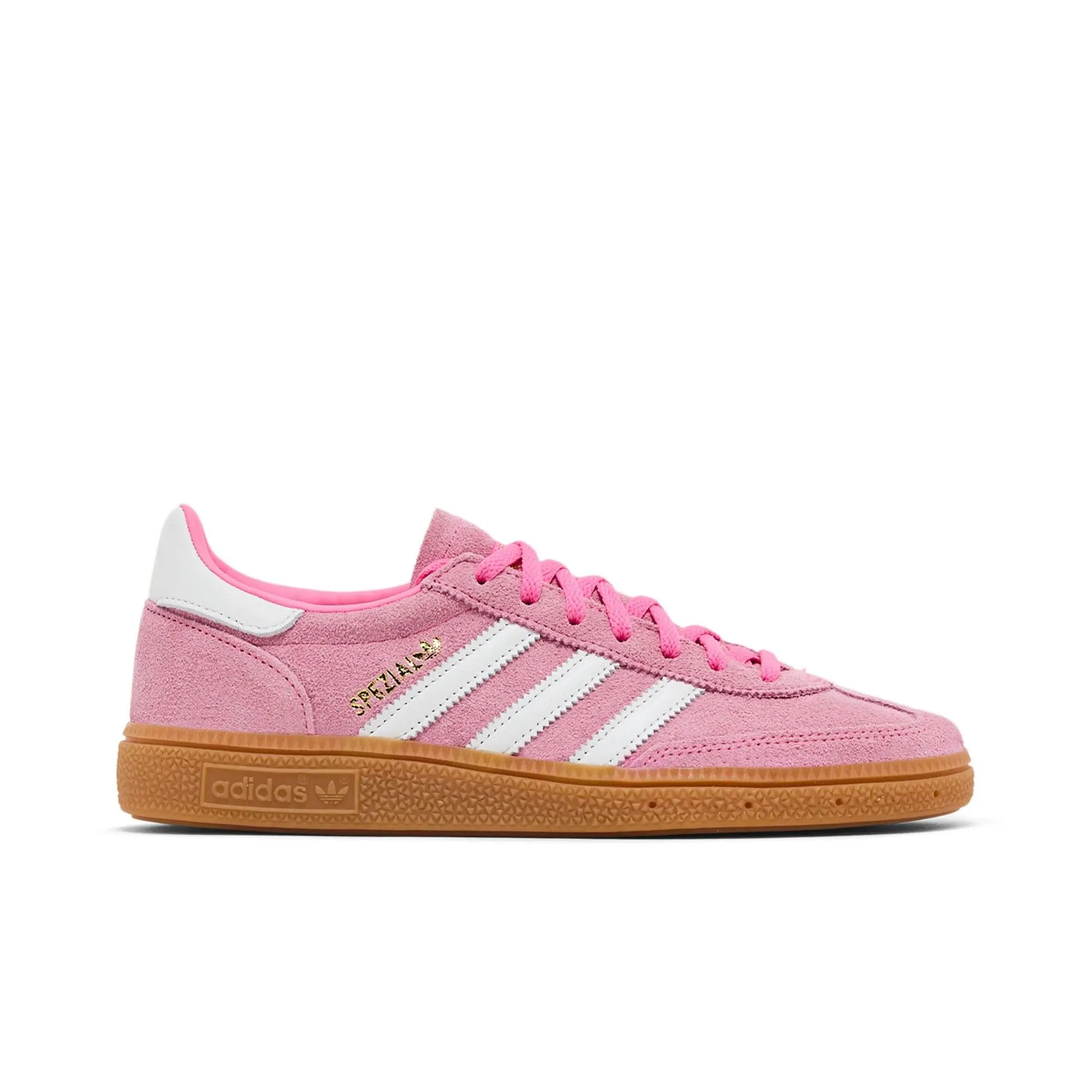 adidas Womens Handball Spezial 'Lucid Pink Gum' (women's sizes) Lucid Pink/Footwear White/Gold Metallic sneakers JI2654
