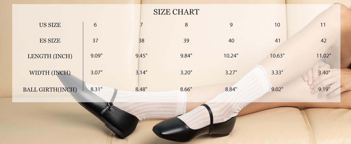 MUSSHOE Square Toe Mary Jane Flats with Adjustable Strap and Comfy Insole