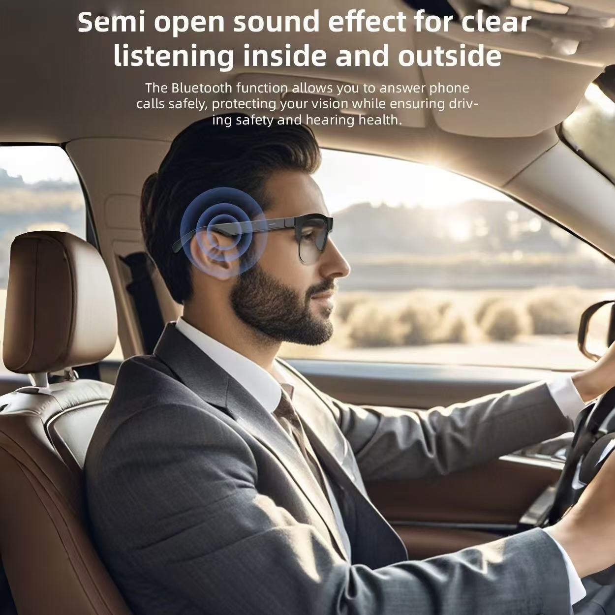 Ai APP Translation Bluetooth-compatible Smart Glasses,music glasses, with 137 languages, color changing lenses, sweat proof, clear headphones and speakers, suitable for sunglasses in travel, navigation, outdoor, conference, trade, business and other scena