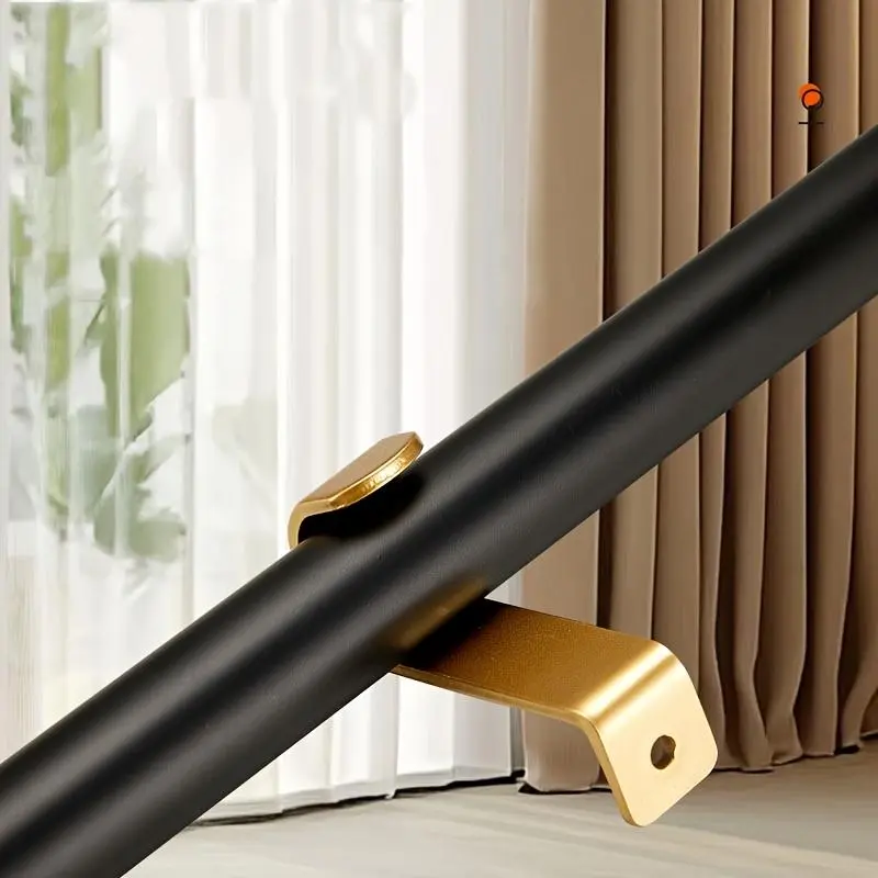 2pcs Roman Rod Bracket/Hook Design/Cast Iron Material/Curtain Bracket/Cabinet Bracket/Wardrobe Support Rod Bracket/Industrial Hardware/Super Load-Bearing Bracket/2 Screws And Expansion Tubes