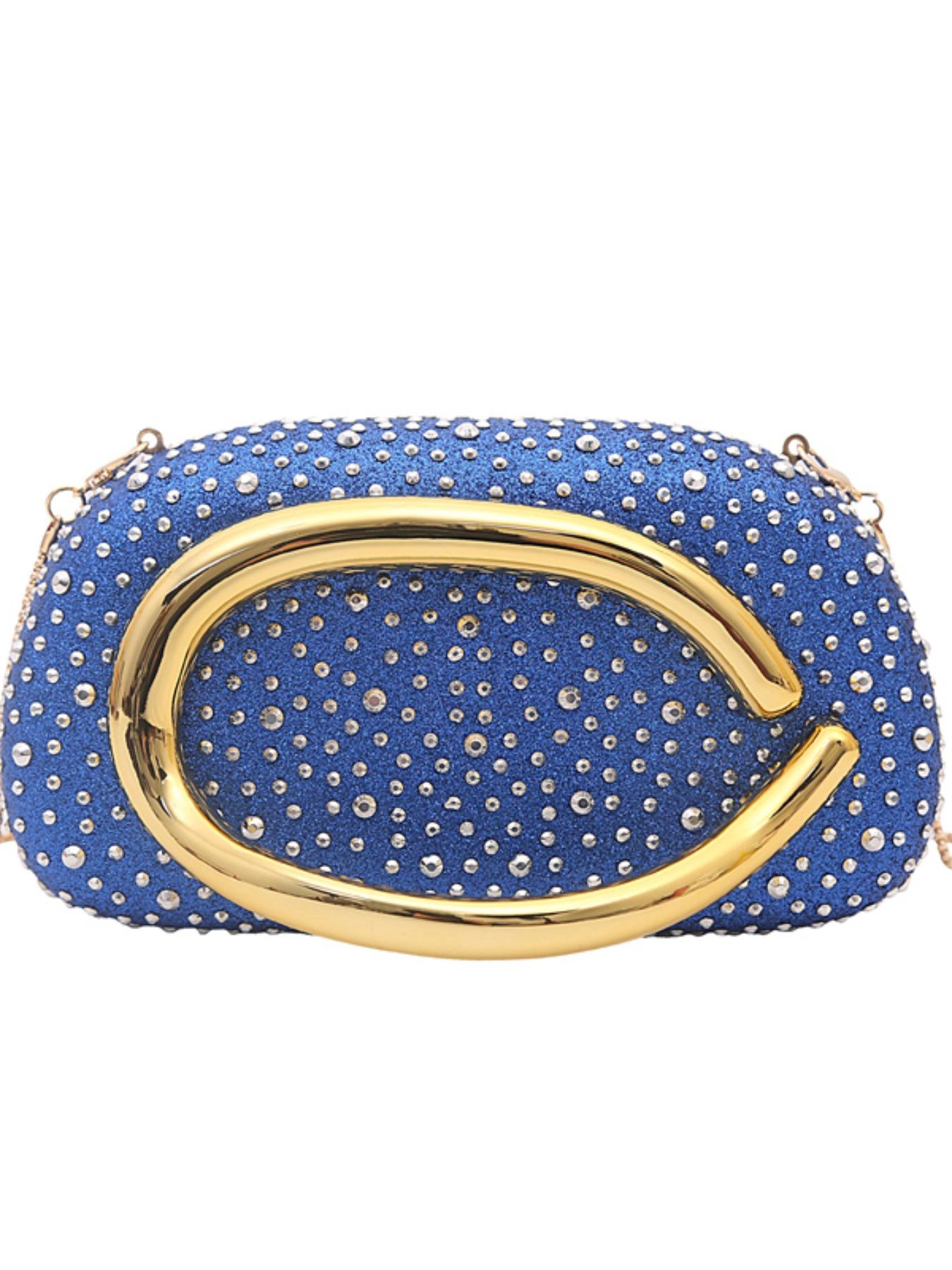 New Flashy Rhinestone Shoulder Bag, Crystal Decor Top, Spacious Interior, Chain, Y2K Style, Perfect for Parties, Nightclubs, Concerts