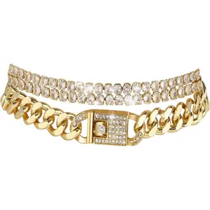 14K Gold Anklets for Women Waterproof Rhinestone Ankle Bracelet Layered Cuban Link Chain Diamond Anklet Beach Jewelry for Women