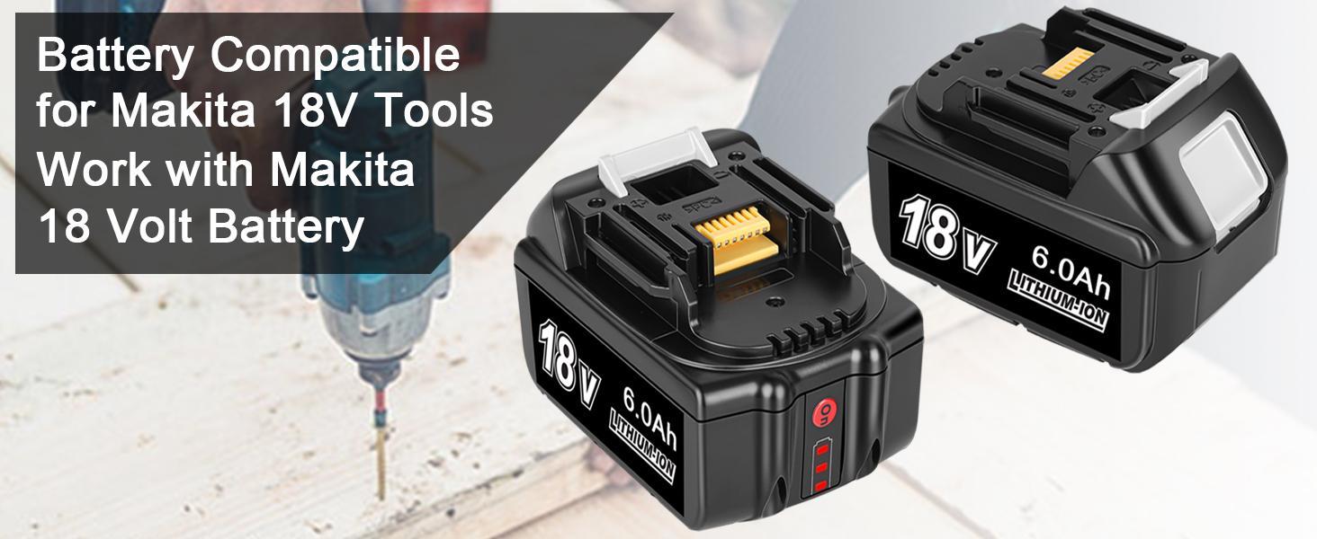 18V Batteries Fit for Makita 18volt Cordless Power Tools with 6000 mAh High Capacity,BL1860B BL1820B BL1830B BL1840B BL1850B LXT-400 chainsaw