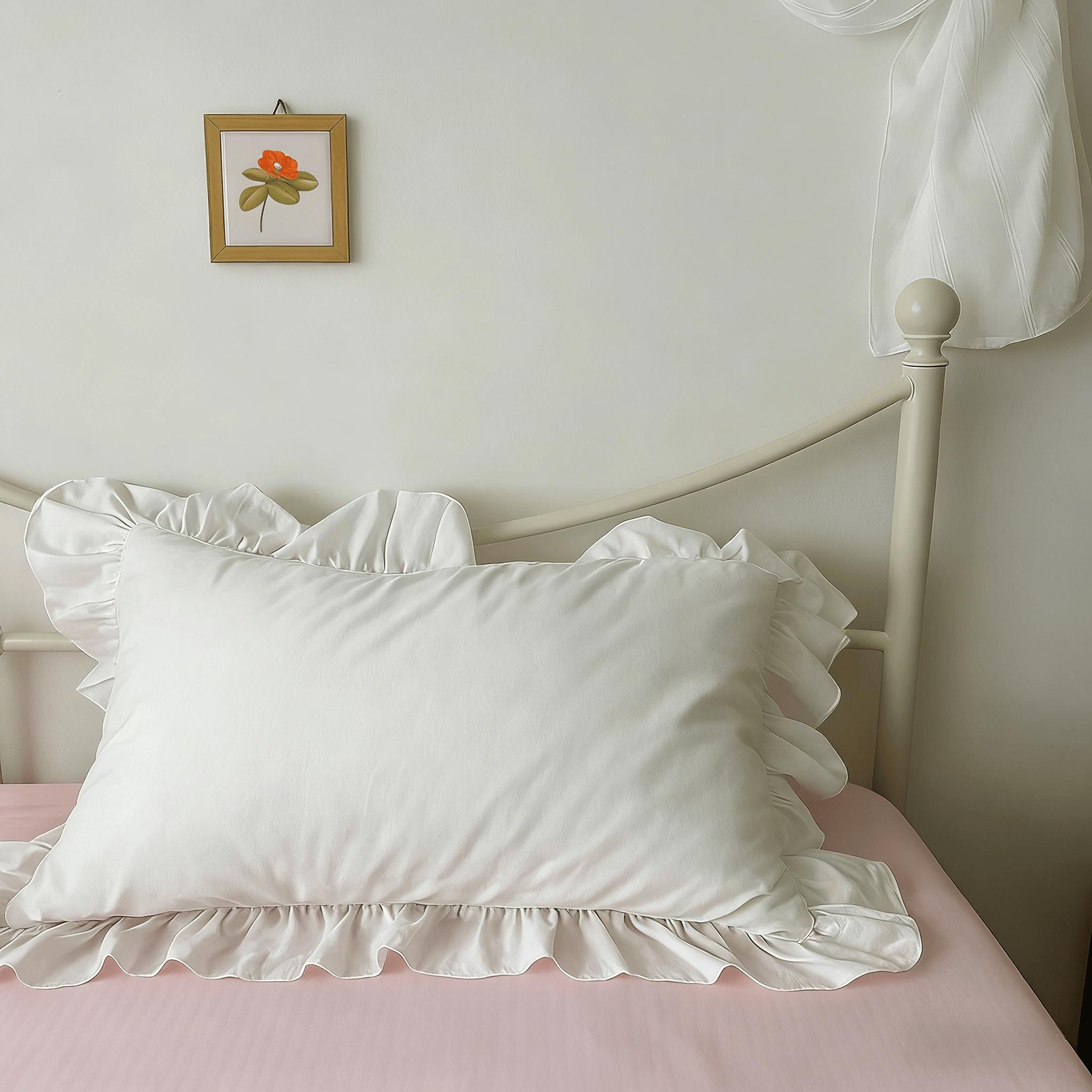 1 Piece Ruffled Pillow, Soft Comfortable Cushion with Filling, Elegant French Vintage Style, Sofa Living Room Decor, Mother's Day Gift