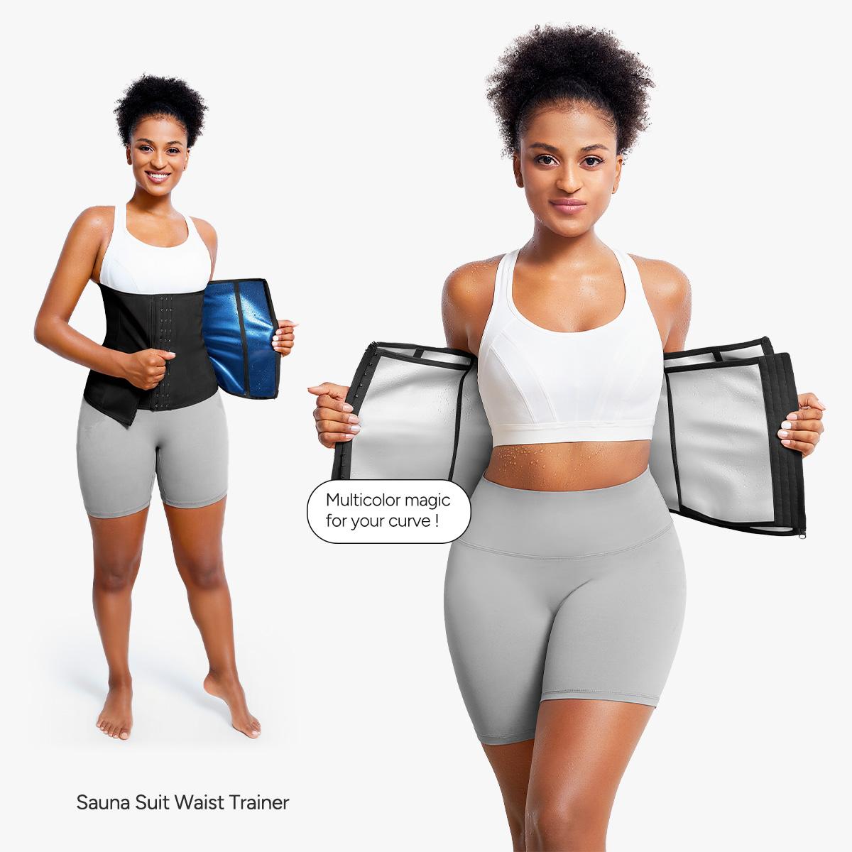 Nebility Womens Waist Trainer Corset with Zipper Sweat Waist Trimmer for Women Workout Belt Corset Shapewear Basic Compression Womenswear