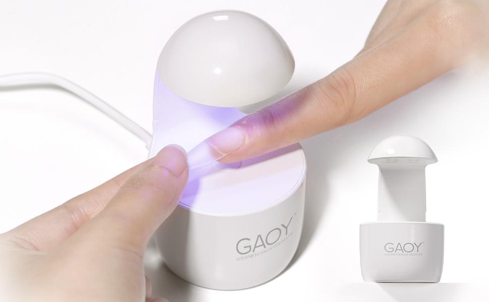 GAOY Mini UV Light for Gel Nails, Small Curing Light, Eggshell LED Nail Lamp, Fast Curing, White