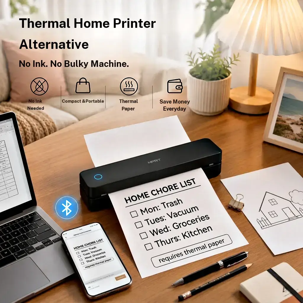 Portable Thermal Printer Wireless Mobile Printer for Laptop Phone Inkless A4 US Letter Paper Printer Compatible with iOS Android Windows macOS for Home Office School