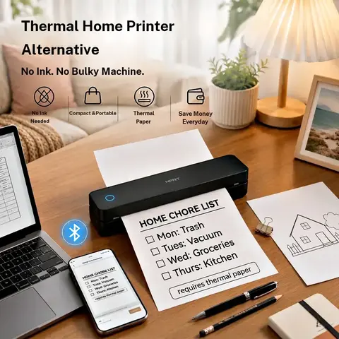 Portable Thermal Printer Wireless Mobile Printer for Laptop Phone Inkless A4 US Letter Paper Printer Compatible with iOS Android Windows macOS for Home Office School