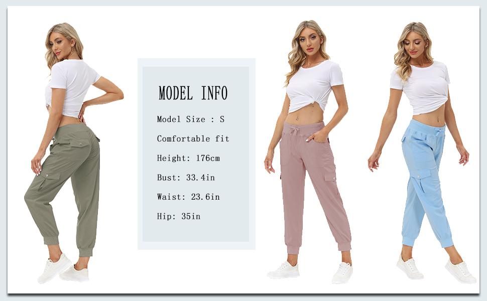 MoFiz PLUS SIZE Lightweight Hiking Cargo Pants Outdoor Quick Dry Casual Travel Sweatpants Joggers Elastic Waist 6 Pockets 4 Button Pockets Comfy Moms over 30 four season Basic XS-4XL SpringStatements