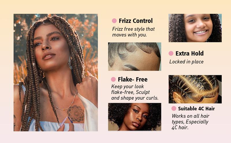 Smoothing Braid Gel for Perfect Braids, Locs, and Twists - High Shine, Frizz-Free, and Long-Lasting Hold Haircare Foam Moisture  Mousse Repair Salon