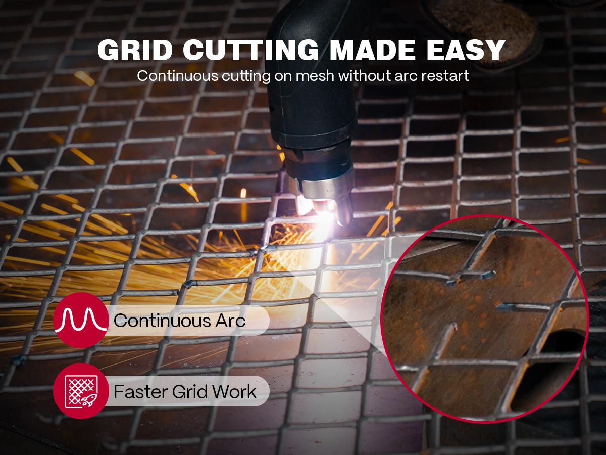 ARCCAPTAIN iControl [Non-HF] Plasma Cutter CUT55 MP with APP Control, 55Amp Blowback Pilot Arc, 120V/240V, Upgraded LED Display, Grid Cutting, Rust Removal, Plasma Gouging, Pressure Detection