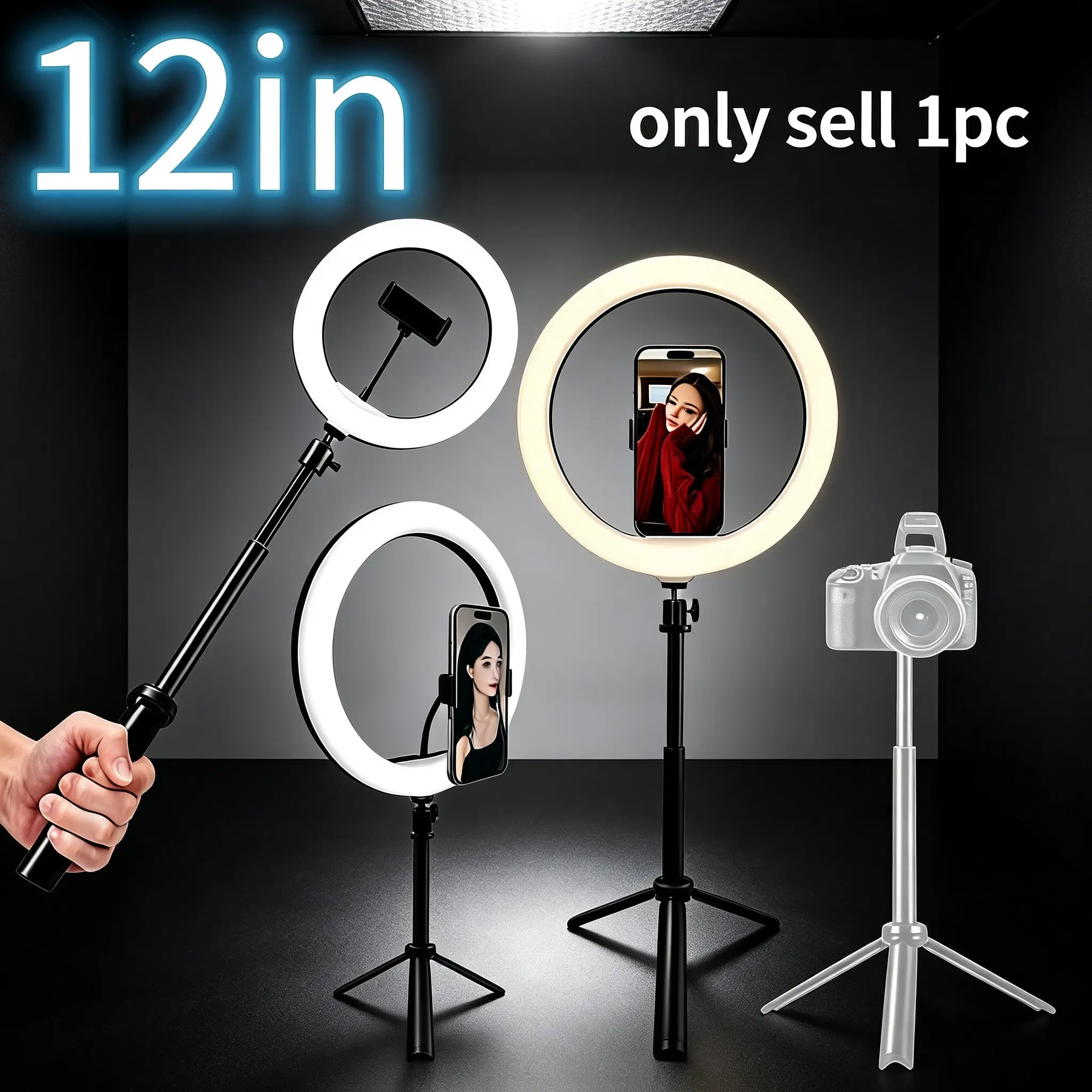 12 Inch Beauty Ring Light, Adjustable Tripod, Softbox Lighting for Live Streaming & Photography, Dx260 Model, Energy Efficient G Rating
