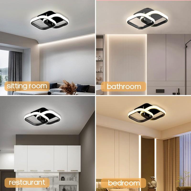 Modern Square Ceiling Light, Adjustable Color Temperature Creative Lamp, Square Design, Home Commercial Hotel Lighting, Versatile Usage