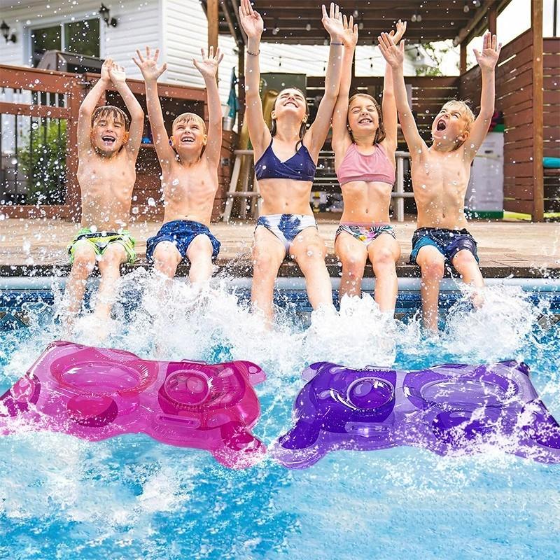 1pc Creative Jelly Bear Kids Water Board, Portable Handle Transparent Inflatable Surfboard, Fun Beach Toy for Children, Easy to Carry