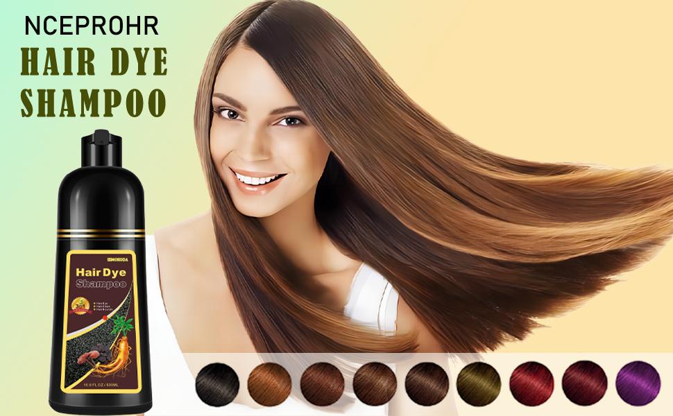Instant Herbal Blonde Brown Hair Color Shampoo for Women and Men-3 IN 1 Shampoo Hair Dye Works in Minutes, Long Lasting Brown Hair Shampoo，Haircare