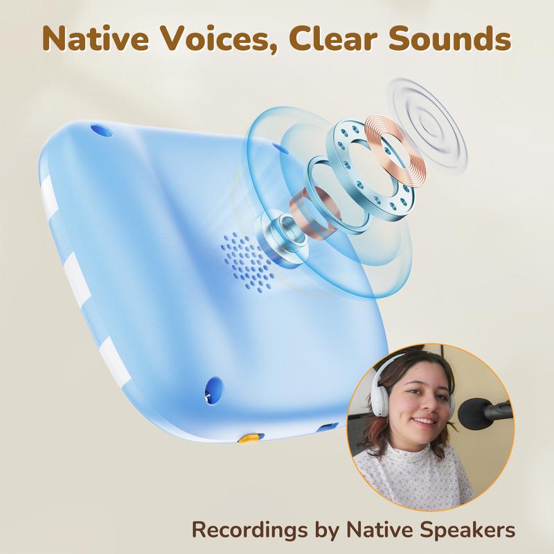 JoyCat English & Spanish Talking Flash Cards, Sight Words Game, Speech Therapy Toys, Autism Sensory Toy, Bilingual Language Toys, Phonics Flashcards