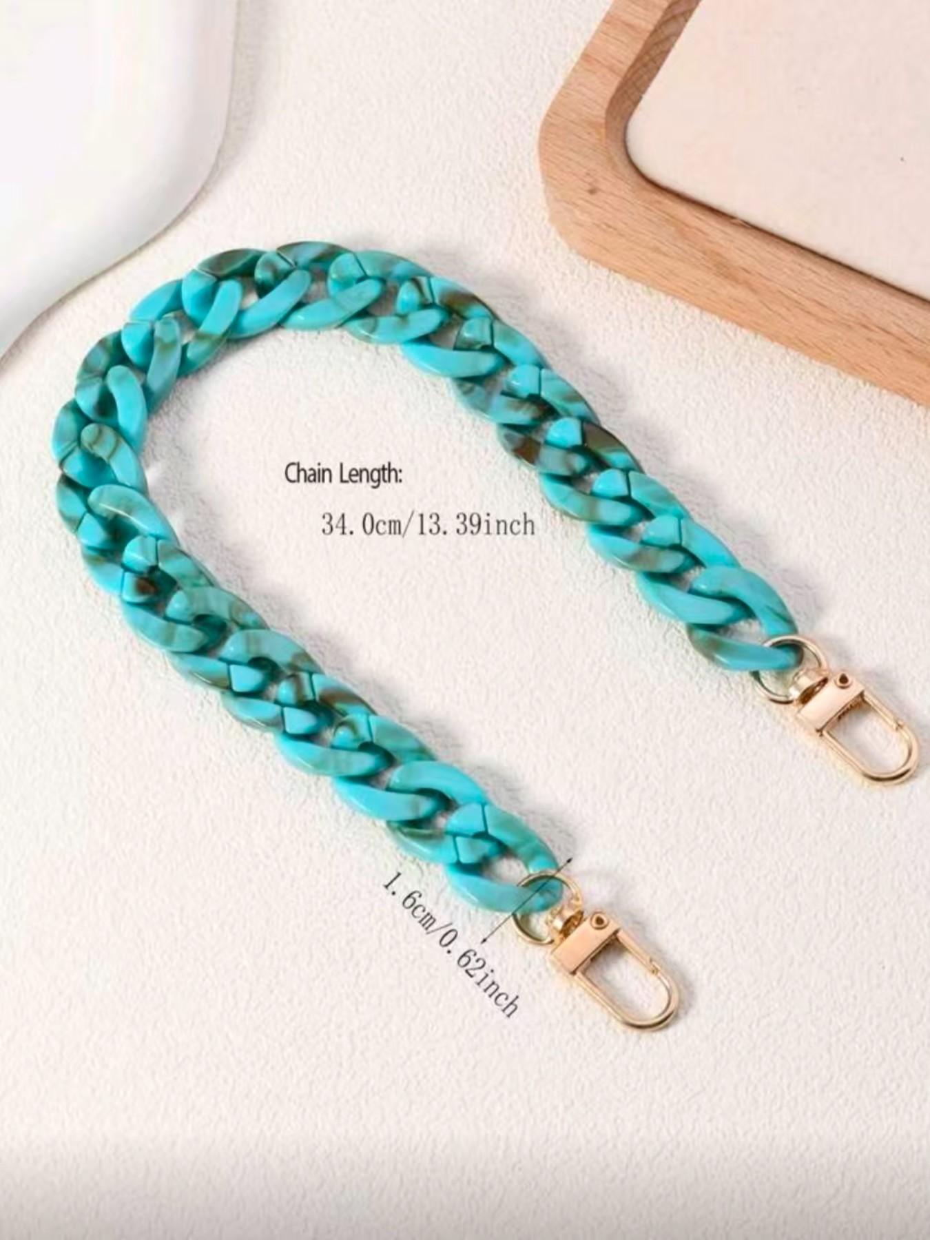 Turquoise Color Chain Accessories, Women's Bag Shoulder Strap, Decorative Necklace, Waist Belt, Boho Style Phone Chain, Cell Phone Strap, Cell Phone Charm