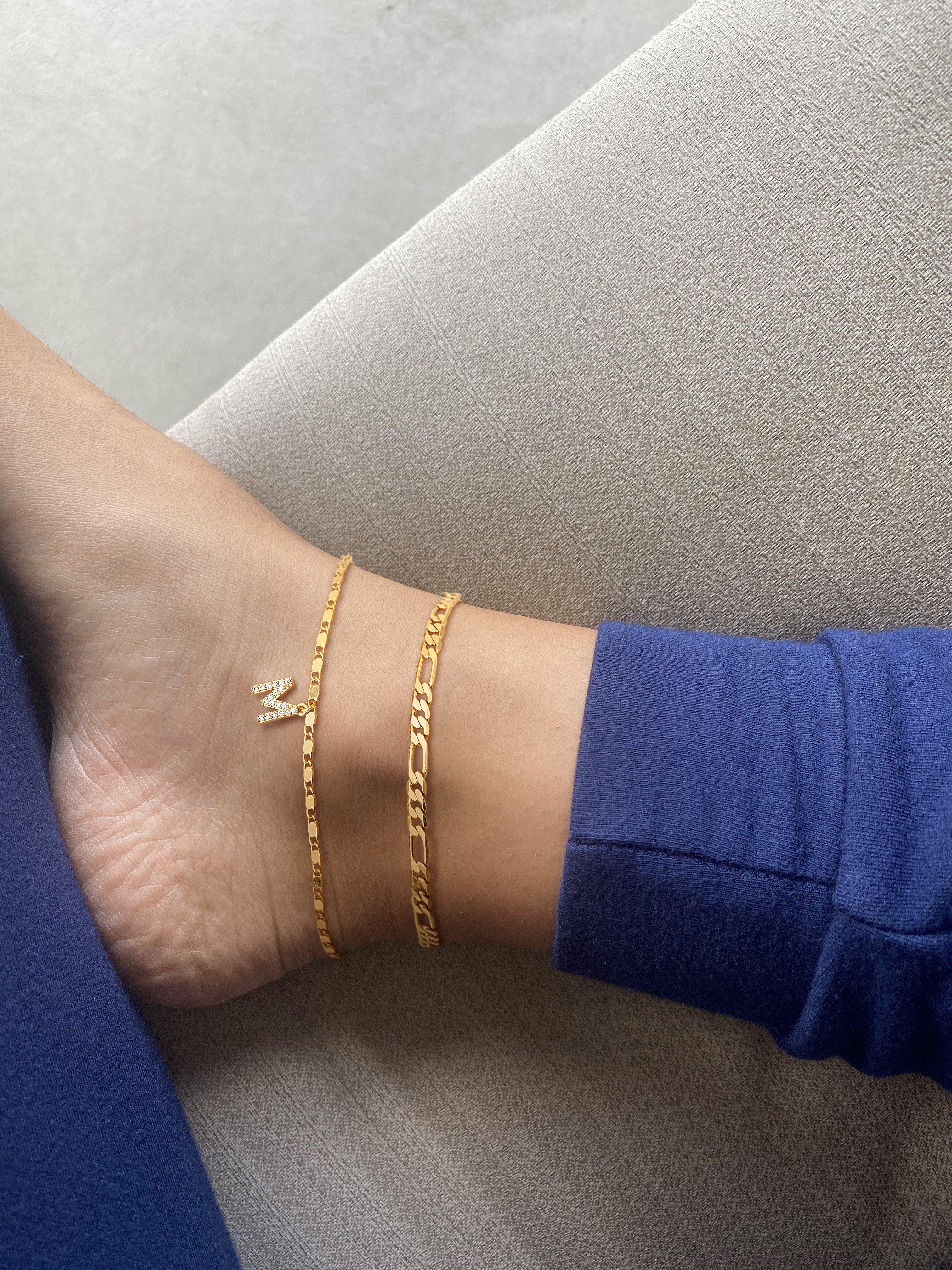 GANIA Letter Layered Ankle Bracelets for Women Dainty Chain Initial Pendant Anklets Set Non Tarnish Alphabetical Ankle A-Z Gifts for Girls Costume Accessories TikTokShopBlackFriday